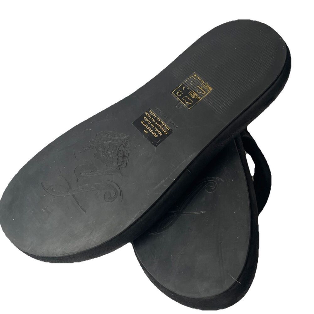 Free People Wonderland Flip Flop Thong LEATHER Size 10/40, Black New! - Picture 5 of 5